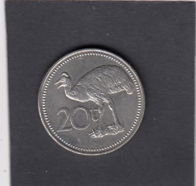 Beschrijving: 20 Toea CASSOWARY BIRD 